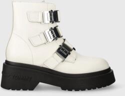 Tommy Jeans bőr csizma TJW CHUNKY BOOT HARDWARE fehér, női, platformos, EN0EN02443 - fehér Női 41