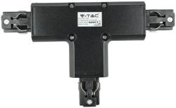 V-TAC T alakú tracklight sín csatlakozó, fekete - SKU 3524 (3524)