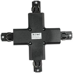 V-TAC X alakú tracklight sín csatlakozó, fekete - SKU 3526 (3526)