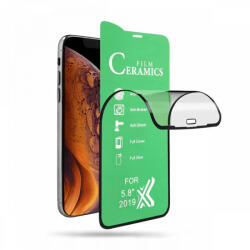 Apple 16 Pro Max 5D Full Glue Ceramic Glass teljes kijelzős képernyővédő hajlékony üvegfólia, fekete