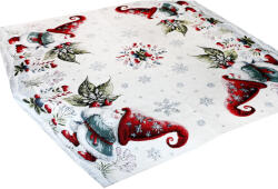 Mondo Italia Karácsonyi zsenília terítő Levélelf 90x90 cm Chenille IT033