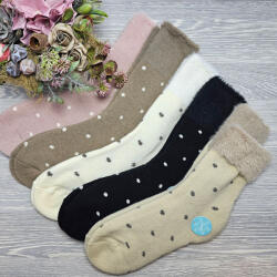 Aura Via Női szőrös belsejű vastag zokni pöttyös mintával 5 pár/csomag 35-38 73167