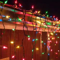 Life Light Led Karácsonyi jégcsap függöny 200 db színes Leddel, toldható, villogtatható, 8 funkciós vezérlővel. Life Light Led 2 év garancia! (LLKJFUGIP448F200LMC)
