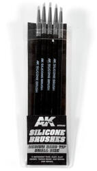 AK Interactive SET 5 PINCELES DE SILICONA DUREZA MEDIA TAMAÑO PEQUEÑO / SET OF 5 SILICONE BRUSHES MEDIUM HARD TIP SMALL (AK9085)