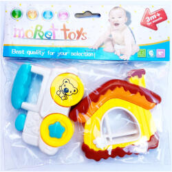 Moppet toys kisautó házikóval csörgő