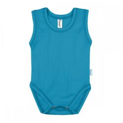 Kynga azúrkék ujjatlan baba body 92