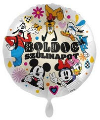  Szülinapi lufi 17" 43cm Boldog szülinapot, Mickey Mouse (LUFI648387)