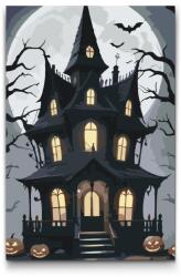  Festés számok szerint - Kísértetház Méret: 20x30cm, Keretezés: Keret nélkül (csak a vászon)