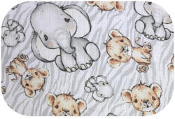 Bergon Színes mintás textil pelenka 70x80 cm-Szürke szafari