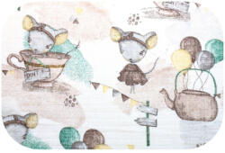 Bergon Színes mintás textil pelenka 70x80 cm-Egér a csészében