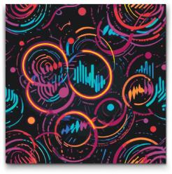  Festés számok szerint - Zenei absztrakt Méret: 50x50cm, Keretezés: Kerek keret
