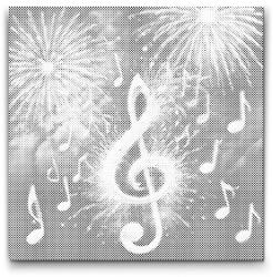  PontPöttyöző - Zenei tűzijáték Méret: 50x50cm, Keretezés: Keret nélkül (csak a vászon), Szín: Zöld