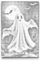  PontPöttyöző - Ijesztő szellem Méret: 40x60cm, Keretezés: Keret nélkül (csak a vászon), Szín: Kék