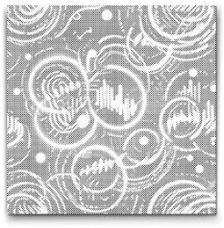  PontPöttyöző - Zenei absztrakt Méret: 50x50cm, Keretezés: Kartonlemezen, Szín: Piros