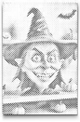  PontPöttyöző - Boszorkány maszk Méret: 40x60cm, Keretezés: Kartonlemezen, Szín: Fekete