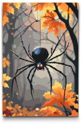  Festés számok szerint - Ijesztő pók Méret: 20x30cm, Keretezés: Keret nélkül (csak a vászon)