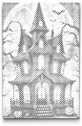  PontPöttyöző - Kísértetház Méret: 40x60cm, Keretezés: Keret nélkül (csak a vászon), Szín: Fekete