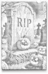  PontPöttyöző - Sírkő Méret: 40x60cm, Keretezés: Kartonlemezen, Szín: Zöld