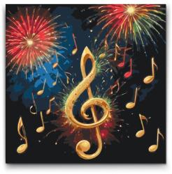 Festés számok szerint - Zenei tűzijáték Méret: 50x50cm, Keretezés: Keret nélkül (csak a vászon)