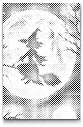  PontPöttyöző - Boszorkány sziluett Méret: 40x60cm, Keretezés: Kartonlemezen, Szín: Kék