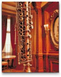 Gyémántszemes kirakó - Musikinstrument Oboe Méret: 30x40cm, Keretezés: Műanyagtáblával, Gyémántok: Kerek