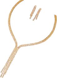 CCO - CRM diversity Set bijuterii pentru femei, CRM, Glamour Strass, elegant, auriu (C1505)