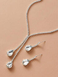 gomadina Select Set bijuterii pentru femei, GMO, Water Drop, colier si cercei, argintiu (C1119-2560-8596)