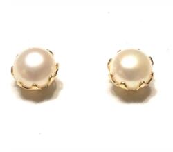 CCO - CRM diversity Cercei pentru femei, Fantasy Pearl, CRM, cu surub, 9 mm, alb-auriu (435)