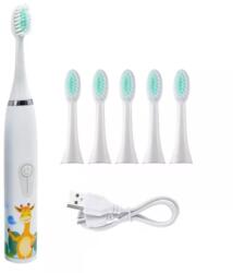 CCO - CRM diversity Periuta Sonic Electric pentru copii, IPX6, 19800 vib min, 4 programe, 6 capete de rezerva, incarcare USB. alb (329)
