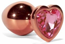 X-Men Secret Shine Metal Butt Plug Rose Gold Heart S - makelove