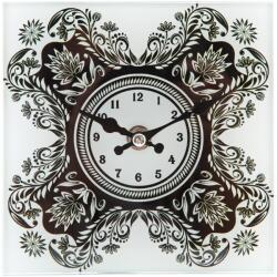 Clayre & Eef Ceas masa sticla Black White 15x15 cm (CC6KL0390)