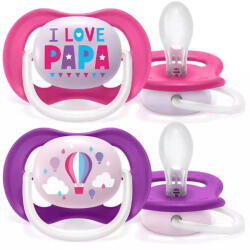 Philips Ultra Air Játszócumi Text 6-18 Hónapos Korosztály Pink Lila Lányos Kivitel 2db(SCF080/04) (SCF080/04)