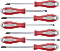 FORTUM professional FORTUM csavarhúzó klt. , 7db; lapos: 3×75, 5×100, 6×125mm, PH1×100, PH2×125, PZ1×100, PZ2×125, CV. mágneses, papír doboz (4740930)