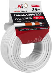 Maclean RG6 koax kábel 25m 100% réz (MCTV-470) (MCTV-470)