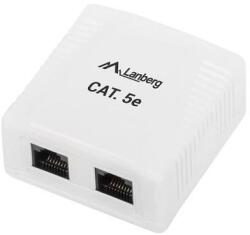 Lanberg CAT5e fali aljzat 2xRJ45 (OU5-0002-W) (OU5-0002-W)
