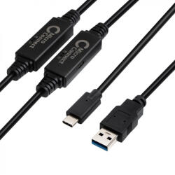MicroConnect USB C - USB 3.0 aktív kábel 10m (USB3.1CA10AMP) (USB3.1CA10AMP)