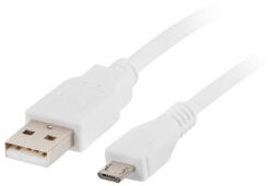 Lanberg micro USB kábel 1m fehér (CA-USBM-10CC-0010-W) (CA-USBM-10CC-0010-W)