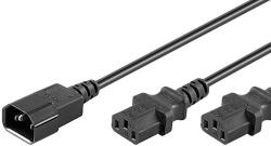 MicroConnect Y hosszabbító C13/C14 tápkábel, 1.8m (PE061318) (PE061318)