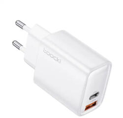 Toocki USB + USB C 33W gyorstöltő adapter (TCT33-BLB02) (TCT33-BLB02)