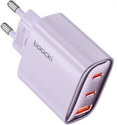 Toocki USB + 2db USB C 45W GaN gyorstöltő adapter lila (TCT45-XRB05) (TCT45-XRB05)
