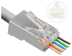 MicroConnect RJ45 FTP Cat6A csatlakozó dugó 50db átfűzős (KON512-50EZ) (KON512-50EZ)