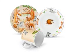 Berndorf Sandrik MATELL porcelán készlet gyerekeknek - erdei állatok, 3 db (5471001062)