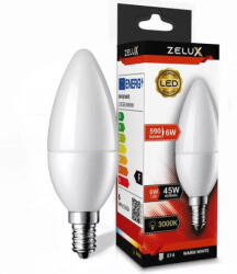 ZELUX Led Candle C37 6W E14 3000K Gyertya Izzó (ZXC6E14WWW)
