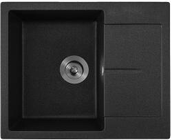 Inter Ceramic Кухненска мивка ICGS 8220 BLACK, Inter Ceramic, гранит, с плот, със сифон, 62x50см (8220BLACK) Мивка за вграждане
