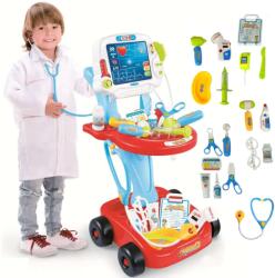 Pepita LittleONE by Pepita jucărie Cărucior medical cu aparat ECG, accesorii cu lumină, sunet 17pcs - red (SL10D090)
