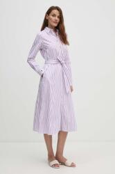 Ralph Lauren rochie din bumbac culoarea violet, midi, evazati PPYX-SUD0DH_44X (211891430)