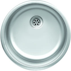 Evido RONDO rozsdamentes mosogató, kerek, egymedence, natúr, 44, 6 cm átmérő, 1, 5" lefolyógarnitúra (442002) - watermarkt