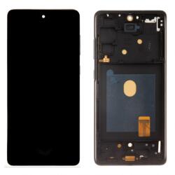 Samsung G780, G781 Galaxy S20 FE, S20 FE 5G előlap keret, lcd kijelző és érintőpanel, sötétkék, cloud navy, fekete (Same size OLED)