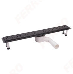 FERRO ORA rozsdamentes acél zuhanyfolyóka polírozott ráccsal 80 cm, fekete OL1-80-BL (OL1-80-BL)