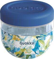 Quokka - Recipient alimentar din plastic Bubble Blue Peonies 770 ml (40134QO) Set pentru masa bebelusi